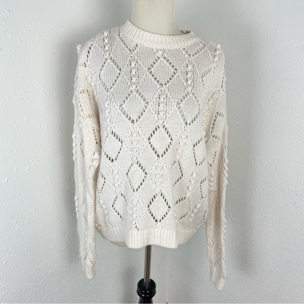 Loft White Crew Neck Sweater